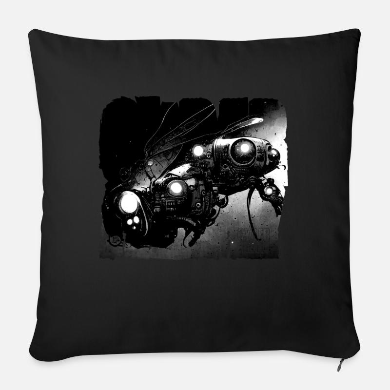 Cyber Firefly - Housse de coussin décorative 45 x 45 cm - noir