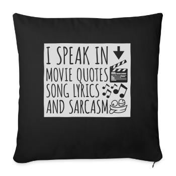 parler des paroles et du sarcasme - Housse de coussin décorative 45 x 45 cm - noir - Devant