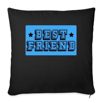 Best friend blau tshirt - Sofakissenbezug 45 x 45 cm - Schwarz - Vorne