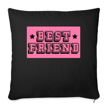 Best friend pink tshirt - Sofa pillowcase 17,3'' x 17,3'' (45 x 45 cm) - black - Front