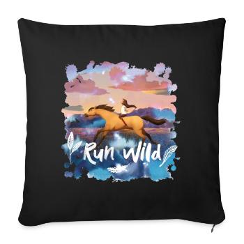 Spirit And Lucky Run Wild - Sofa pillowcase 17,3'' x 17,3'' (45 x 45 cm) - black - Front