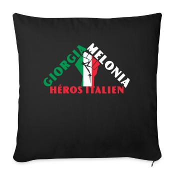 Georgia Meloni Héros italien - Housse de coussin décorative 45 x 45 cm - noir - Devant