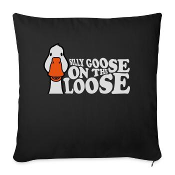 goose on the loose - Sofa pillowcase 17,3'' x 17,3'' (45 x 45 cm) - black - Front