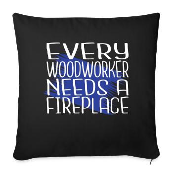 Carpenter Saw Forestry Woodworker Fun Shirt - Housse de coussin décorative 45 x 45 cm - noir - Devant