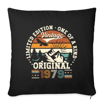 Original vintage 1979 43ème cadeau d’anniversaire - Housse de coussin décorative 45 x 45 cm - noir - Devant