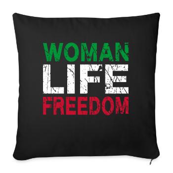 Femme Vie Liberté Iran - Housse de coussin décorative 45 x 45 cm - noir - Devant