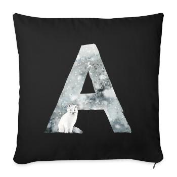 A – caractère décoratif – hiver - Housse de coussin décorative 45 x 45 cm - noir - Devant
