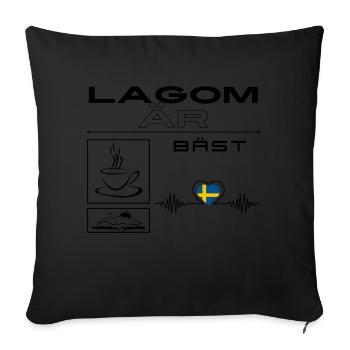 Lagom är bäst / Herz - Sofakissenbezug 45 x 45 cm - Schwarz - Vorne