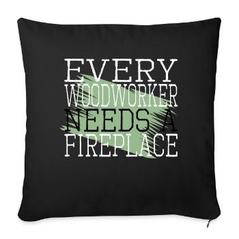 drôle de citation anniversaire cadeau emploi bûcheron - Housse de coussin décorative 45 x 45 cm - noir - Devant