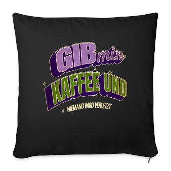 büro geek morgenmuffel süchtig kaffeebohne - Sofakissenbezug 45 x 45 cm - Schwarz - Vorne