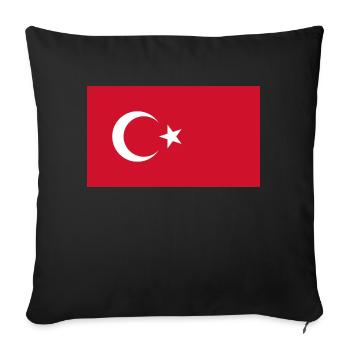 Türkei Flagge Türkbayragi - Sofakissenbezug 45 x 45 cm - Schwarz - Vorne