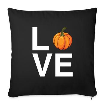 Citrouille d’amour - Housse de coussin décorative 45 x 45 cm - noir - Devant