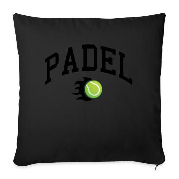 Padel - Gift for padel player - Sofa pillowcase 17,3'' x 17,3'' (45 x 45 cm) - black - Front