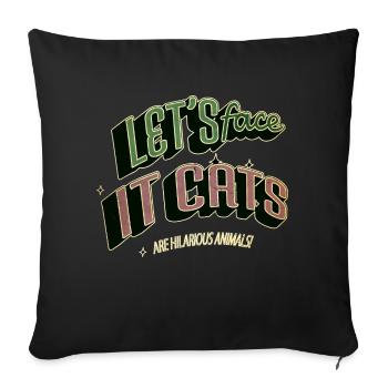 Humour Cat Butt Tshirts Black Cat Lover Joke - Housse de coussin décorative 45 x 45 cm - noir - Devant