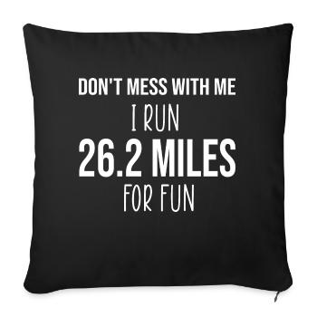 Citation sur les marathons de course - Housse de coussin décorative 45 x 45 cm - noir - Devant