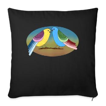 Oiseaux - Housse de coussin décorative 45 x 45 cm - noir - Devant