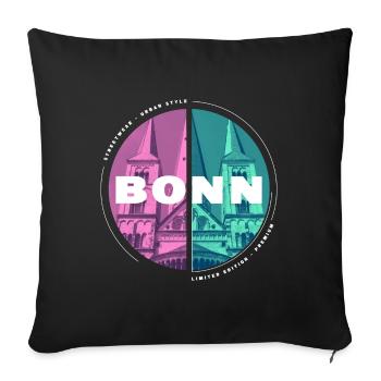 Bonn Deutschland Stadt Skyline Heimat Liebe - Sofakissenbezug 45 x 45 cm - Schwarz - Vorne