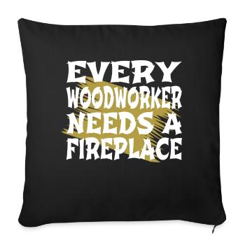 jackhammer chainsaw tools birthday present idea - Sofa pillowcase 17,3'' x 17,3'' (45 x 45 cm) - black - Front