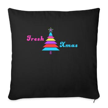 Fresh Xmas - 80's Christmas Design - Sofa pillowcase 17,3'' x 17,3'' (45 x 45 cm) - black - Front