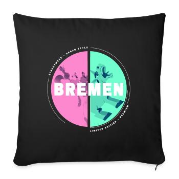 Brême Allemagne Ville Skyline Accueil Amour - Housse de coussin décorative 45 x 45 cm - noir - Devant