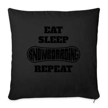 Slogan snowboard sports d’hiver snowboarders - Housse de coussin décorative 45 x 45 cm - noir - Devant