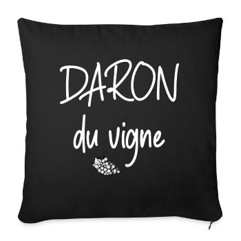 Daron du vigne t-shirt viticulteur homme - Housse de coussin décorative 45 x 45 cm - noir - Devant