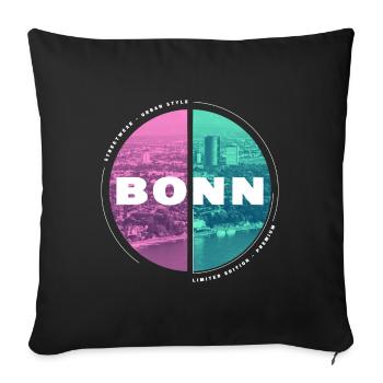 Bonn Deutschland Stadt Skyline Heimat Liebe - Sofakissenbezug 45 x 45 cm - Schwarz - Vorne