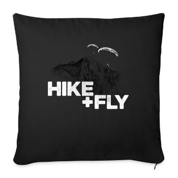 Hike & Fly Paragliding white - Sofa pillowcase 17,3'' x 17,3'' (45 x 45 cm) - black - Front