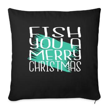 present sea cute gift fishing tournaments - Sofa pillowcase 17,3'' x 17,3'' (45 x 45 cm) - black - Front