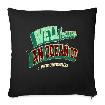 Dictons de vacances de Noël Barbes Bodybuilder - Housse de coussin décorative 45 x 45 cm - noir - Devant