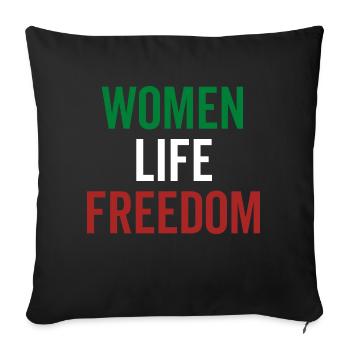 femmes vie liberté - Housse de coussin décorative 45 x 45 cm - noir - Devant