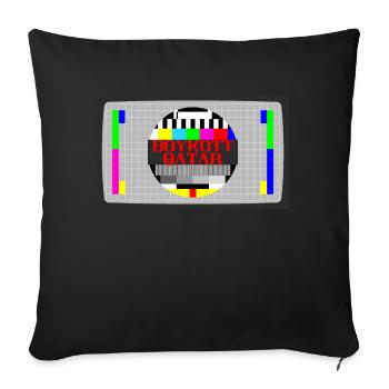 BOYKOTT QATAR KATAR - Sofakissenbezug 45 x 45 cm - Schwarz - Vorne