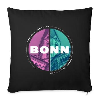 Bonn Deutschland Stadt Skyline Heimat Liebe - Sofakissenbezug 45 x 45 cm - Schwarz - Vorne