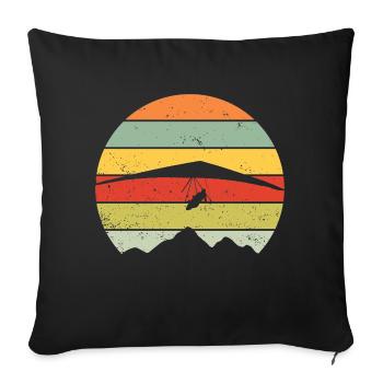 Hanggleiter Drachenflieger Deltasegler - Sofakissenbezug 45 x 45 cm - Schwarz - Vorne
