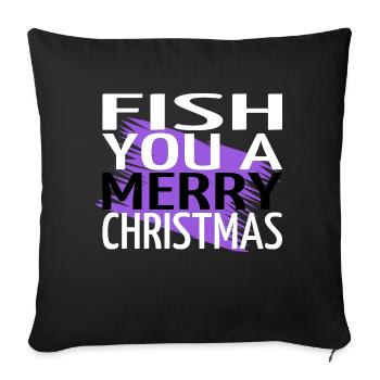 citation geek caroline déclaration maladroite bateau de pêche - Housse de coussin décorative 45 x 45 cm - noir - Devant