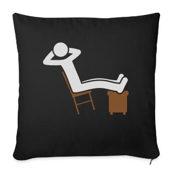 Icône de chaise Chill Man - Housse de coussin décorative 45 x 45 cm - noir - Devant