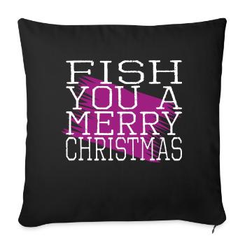 love funny gym fish quote comic adventure - Sofakissenbezug 45 x 45 cm - Schwarz - Vorne
