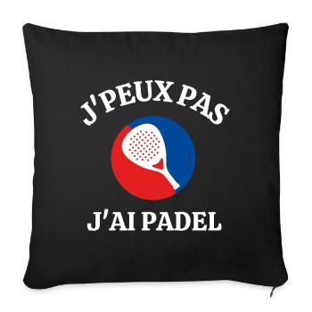 padel, fan de padel, joeur de padel - Housse de coussin décorative 45 x 45 cm - noir - Devant