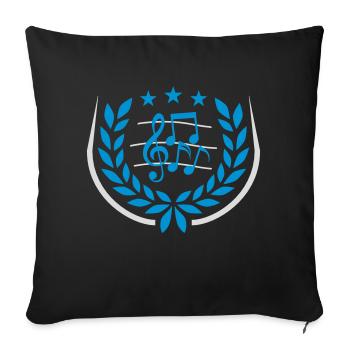 Music clef Laurel wreath - Sofa pillowcase 17,3'' x 17,3'' (45 x 45 cm) - black - Front