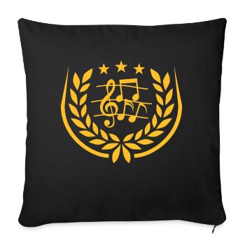 Laurel wreath Music clef - Sofa pillowcase 17,3'' x 17,3'' (45 x 45 cm) - black - Front