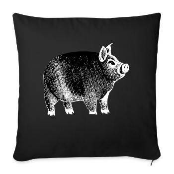pig sweet pig pigs animal animals 7 - Sofa pillowcase 17,3'' x 17,3'' (45 x 45 cm) - black - Front