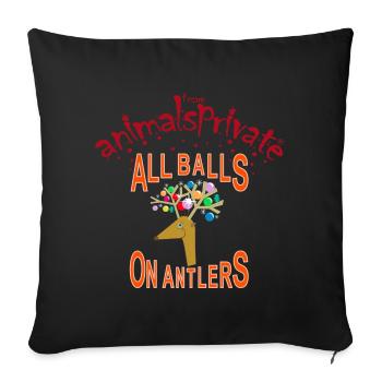 all balls on antlers - Sofakissenbezug 45 x 45 cm - Schwarz - Vorne
