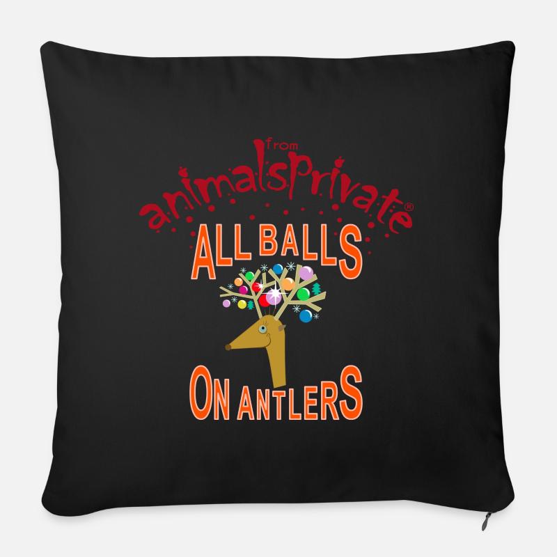 all balls on antlers - Sofakissenbezug 45 x 45 cm - Schwarz