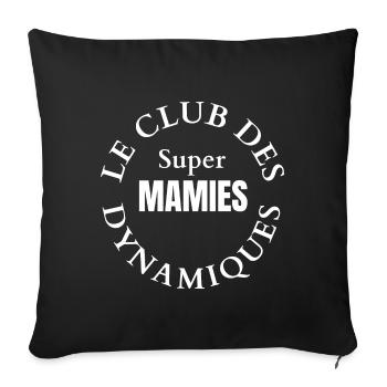 mamie, super mamie, club des super mamies - Housse de coussin décorative 45 x 45 cm - noir - Devant