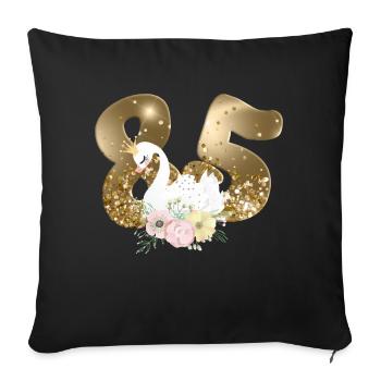 Customizable Number 85 Swan - Sofa pillowcase 17,3'' x 17,3'' (45 x 45 cm) - black - Front