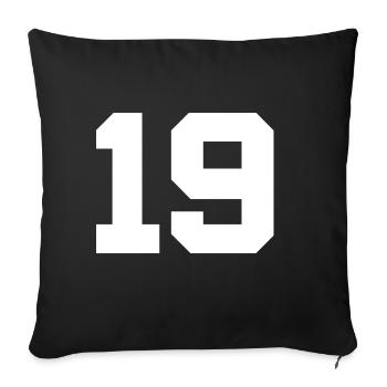 Number 19 - Sofa pillowcase 17,3'' x 17,3'' (45 x 45 cm) - black - Front