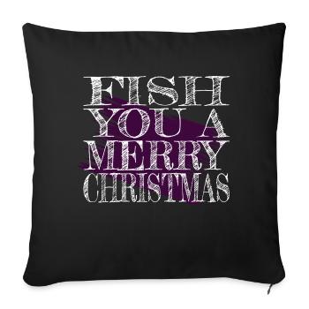 Super idée actuelle canne à pêche - Housse de coussin décorative 45 x 45 cm - noir - Devant