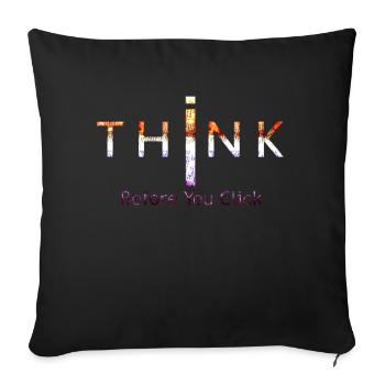 Réfléchissez avant de réfléchir avant de citer mème drôle populaire - Housse de coussin décorative 45 x 45 cm - noir - Devant