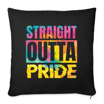 Cadeau de fierté arc-en-ciel LGBTQ - Housse de coussin décorative 45 x 45 cm - noir - Devant