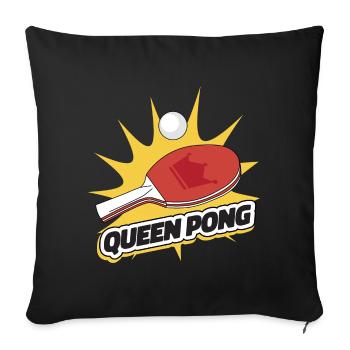 Queen Pong Outfit Table Tennis Bat Ping-Pong - Sofa pillowcase 17,3'' x 17,3'' (45 x 45 cm) - black - Front